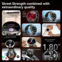 Montre connectée Android H81, étanche IP67, bracelet en gel de silice, écran AMOLED HD, boîtier en acier inoxydable, unisexe