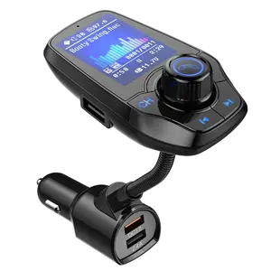 AGETUNR T26D 2023 QC3.0 Dual USB Fast Charge Bluetooth Fm Transmitter for Car Auto Aux Port Car Modulator TFT Color Display