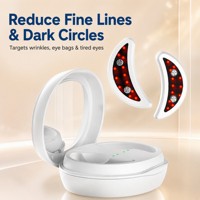 Appareil de soin des yeux à lumière rouge pour les cernes, les poches et les ridules, masque oculaire léger avec étui de charge et miroir, pour usage à domicile et spa