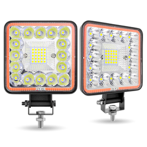 Lumière auxiliaire hors route lumières <span class=keywords><strong>4x4</strong></span> 123w projecteur avec COB anges yeux voiture barre supplémentaire lumière Led 4 pouces tracteur pelle ampoule - Product Image 4