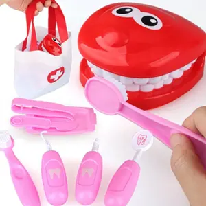 शैक्षिक दंत खिलौने प्लास्टिक 9pccs बच्चों के लिए दांत और ब्रश सेट