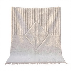 Hand-Knotted Woolen Moroccan Carpet Indian-Style Embroidered Design Washable Persian <b>Rug</b> Indoor Outdoor Use By ITHL - Product Image 1