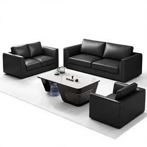 Sofá Moderno para Recepción de Oficina, Sala de Espera, Vestíbulo, Sala de Visitas, Sofás de Cuero, Estilo Artístico Minimalista, Estilo Chino, para Negocios - Product Image 6