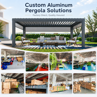 Kits de toiture à persiennes de haute qualité, pergola extérieure motorisée à commande à distance, aluminium bioclimatique, motorisation électrique
