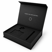 Boîte cadeau magnétique noire personnalisée en usine avec insert en mousse EVA, boîte rigide de luxe pour cadeaux d'entreprise, électronique, vente en gros