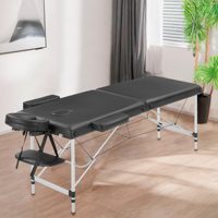Table de massage professionnelle portable pour salon de beauté et spa, hauteur réglable, pliable, 2 sections, lit de massage pour les cils