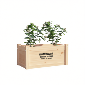 Jardinière en bois de pin massif 23,6x12,2x12,2 pouces, pot de fleurs d'extérieur, style rustique - Product Image 1