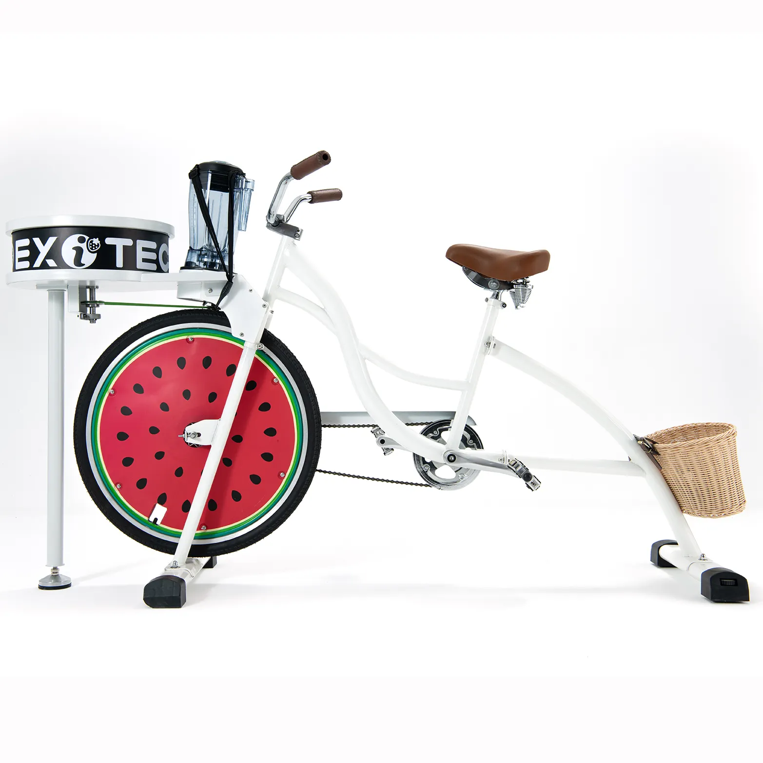 Exi 2024 최신 자전거 광고 스타일 블렌더 과즙 짜는기구 및 스핀 아트 다기능 자전거