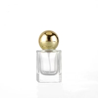 Flacons de parfum carrés en verre 30ml 50ml 100ml avec bouchons sphériques en bois or, argent, noir pour diffuseur à bâtonnets, prêts pour sérigraphie