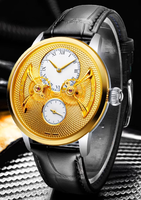 Montres mécaniques automatiques en acier pour hommes, design d'usine et personnalisation par lots, avec petit second cadran apparent, pour marque privée