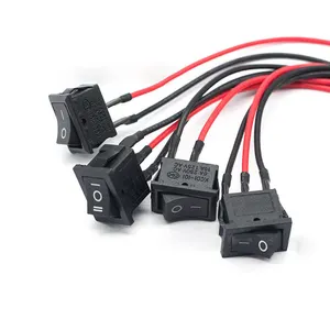 KCD1 rocker switch small electrical appliance use 21*15MM 2 pin on-off / on-off-on 3 pin round wiring power rocker switch