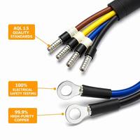 Kabel Baterai Tembaga Murni Kelas Marine 2/4/6/8AWG, Kabel Inverter Daya Tugas Berat dengan Konektor untuk Kendaraan RV Kapal Energi Surya