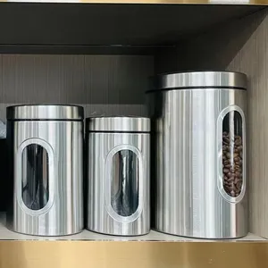 Contenitore per alimenti da cucina di grande capacità contenitore per caffè in acciaio inossidabile contenitore per zucchero per tè e caffè