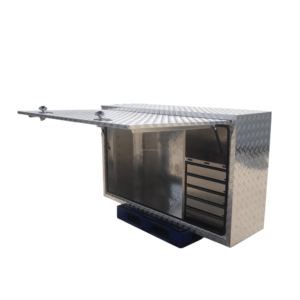 Caja de Herramientas para Camioneta de Aluminio con Recubrimiento en Polvo Blanco, con Múltiples Cajones y Apertura Lateral, Gabinete de Almacenamiento de Aleación para Camionetas Ute - Product Image 2