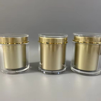Pot en plastique acrylique doré à double paroi de 200 ml avec bouchon à vis, sérigraphié, pour crème corporelle et faux cils