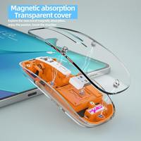 Souris sans fil Bluetooth transparente avec logo personnalisé, trois modes, magnétique