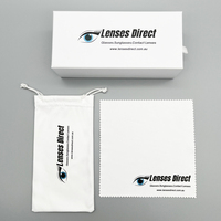 Ensemble d'emballage de voyage personnalisé : Étui à lunettes, boîte en papier, lunettes de soleil avec logo personnalisé en relief, étui et chiffon inclus