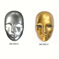 Topeng Pesta Lucu Plastik Putih untuk Perlengkapan Pesta Liburan Karnaval Masquerade Cosplay Aksesori Halloween Kerajinan DIY