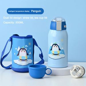 Termos de Dibujos Animados, Botella de Agua Aislada de Acero Inoxidable con Pajita, Botellas de Agua Lindas para Niños - Product Image 3