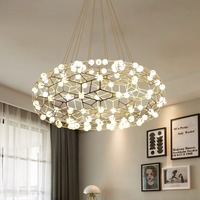 Lustre moderne Nid d'oiseau, Suspension étoilée simple, Hauteur réglable, Luminaires en verre décoratifs, Suspension design pour salon
