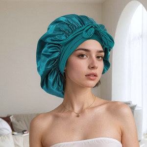 Bonnet de nuit en satin double couche pour femmes, avec bande à nouer, idéal pour cheveux bouclés - Cadeau promotionnel IStapromo - Product Image 3
