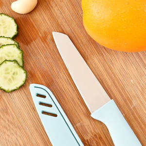 Fruit Knives Stainless Steel 3 Piece <b>Set</b> With Sheath Portable Kitchen <b>Tools</b> Candy Color For Peeling Slicing - Product Image 4