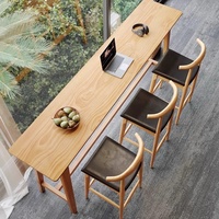 Ensemble de table de bar moderne en bois massif |   Table de bar industrielle pour la maison, les bars et les hôtels