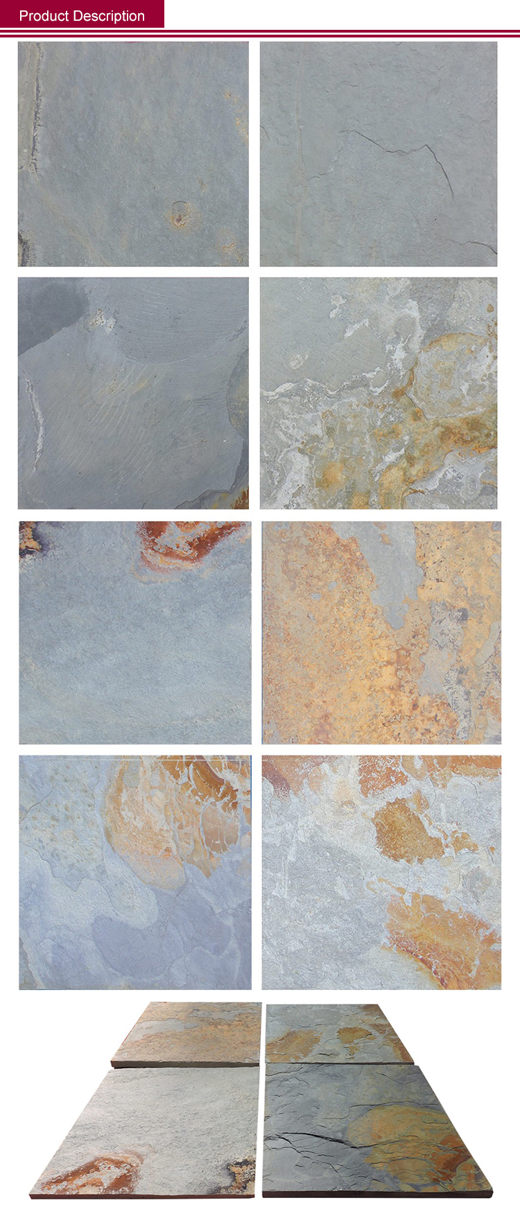 High Quality Rusty Slate Tile Slate Plate Stone Natural