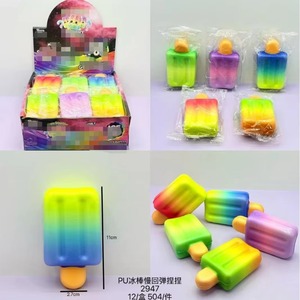 ของเล่นบีบคลายเครียดรูปไอศกรีมสีรุ้งสดใส เนื้อนุ่ม บีบแล้วคืนรูปช้าๆ เหมาะเป็นของขวัญสำหรับงานวันเกิดและในห้องเรียน - Product Image 5