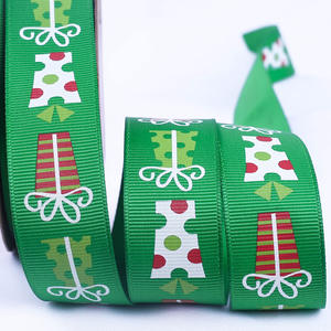 Ruban de <span class=keywords><strong>satin</strong></span> de flocon de neige de Noël personnalisé avec impression ruban imprimé à grain brut à bord tissé - Product Image 5