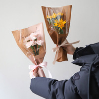 Papier d'emballage pour fleurs simple, transparent, imperméable et jetable, papier kraft pour fleuristes, matériel d'emballage pour fleurs fraîches, vente en gros