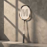 Raquette de badminton haut de gamme à haute tension avec cordage élastique et œillets d'absorption des chocs de haute technologie