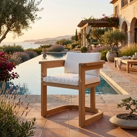 Meubles de jardin, table et chaises de jardin pour villa, ensemble de salle à manger extérieure en teck de luxe, table extérieure pour hôtel, ensemble de salle à manger extérieure pour hôtel
