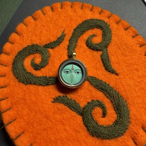 Thangka Tibetano 3D Dipinto a Mano con Occhio della Saggezza Verde, Mini Amuleto per Ricchezza e Abbondanza per Gioielli e Artigianato Fai-da-Te - Product Image 6