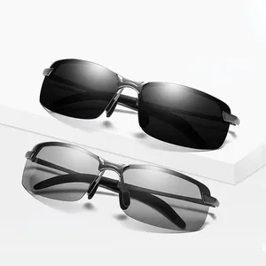 Polarierteithrom-Sonnenbrille Herren Fahrtransitionslinse Sonnenbrille ohne Brillenetui