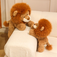 Peluche Lion Moelleuse à Crinière, Animal en Peluche du Zoo, Anti-Stress, Rembourrée en Coton, Cadeau pour Enfants