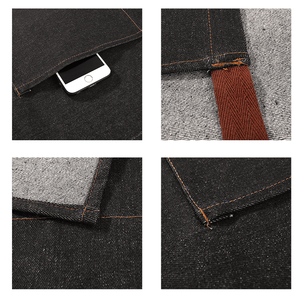 KEFEI Denim Bistro Café <span class=keywords><strong>Tablier</strong></span> Coton <span class=keywords><strong>Professionnel</strong></span> Demi <span class=keywords><strong>Tablier</strong></span> de Cuisine Durable Taille <span class=keywords><strong>Tablier</strong></span> de Service - Product Image 6