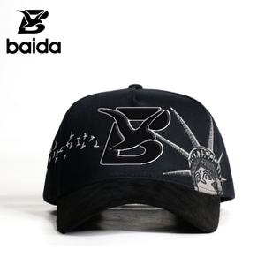 Casquettes Personnalisées Sombrero Dandy 5 Panneaux en Coton Dobby Premium, Casquette de Baseball avec Bordure en Daim et Motif Lettres - Product Image 5