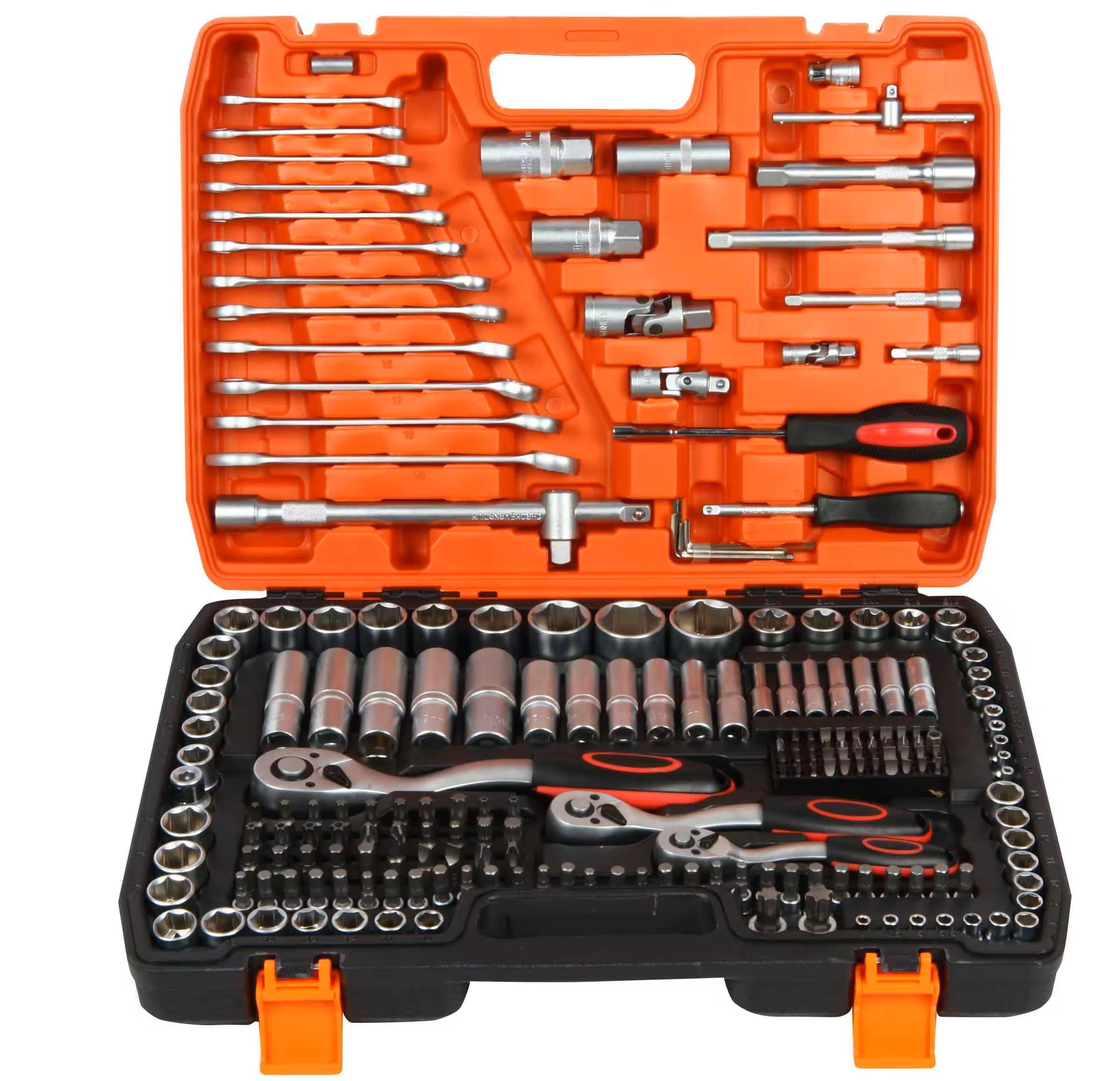 216 PCS Automotive Mechanic Home Sockets Total Tools Auto Repair 1/2 Inch Torque Wrench 216-piece Car Tool Combination Set