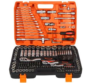 Ensemble d'outils de réparation automobile de 216 pièces, clés à douilles pour mécaniciens automobiles, clé dynamométrique de 1/2 pouce, ensemble combiné d'outils de voiture de 216 pièces - Product Image 1