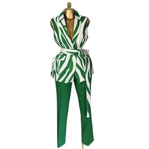 Completo Elegante Estivo Personalizzabile S-2XL con Gilet e Pantaloni a Vita Alta, Set alla Moda - Product Image 5