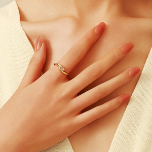 Stainless Steel <b>Ring</b> 18k Gold Plated <b>Titanium</b> Steel Marquise Diamond Prong Setting Engagement Women's Jewelry YR43 - Product Image 2