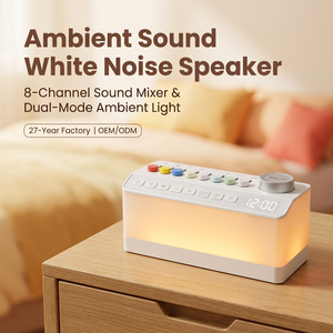 Máquina de Ruido Blanco ABS con Mezclador de Sonido de <span class=keywords><strong>8</strong></span> Canales, Altavoz Bluetooth Dual de 5W, Luz Ambiental RGB, Reloj <span class=keywords><strong>Despertador</strong></span> LED <span class=keywords><strong>para</strong></span> Dormitorio - Product Image 1