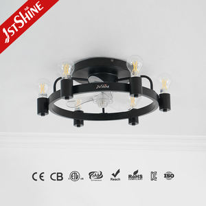 1stshine Ventilateur de plafond 19 "Classic Light Blubs Noir Ventilateur de plafond encastré avec télécommande - Product Image 2