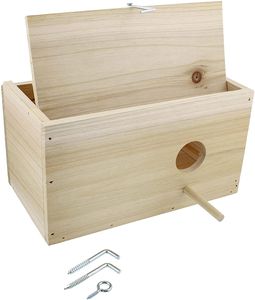 Orta 8.7x5x4.75 inç ahşap kuş yuva kutuları kafesleri uyar kırlangıç Finch Parakeet - Product Image 6