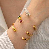 Bracelet en acier inoxydable 18 carats à ouverture lisse armure galvanisée pour femme