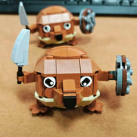 Set de 100 Bloques de Construcción con Diseño de Meme '¿Qué Hace el Perro?', Lindo Perro con Espada y Escudo, Modelo de Ladrillos para Armar, Juguete Decorativo para Niños y Adultos