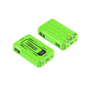 Nuevo Banco de Energía Portátil Delgado de 22.5W, 10000/20000mAh, Carga Rápida, Pantalla LED, Estilo Armadura Mecánica, con 3 Cables - Product Image 1
