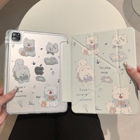 Étui de protection rigide transparent en cuir avec impression personnalisée par sublimation et porte-crayon pour iPad 11 A16 Air 11 10.9 Pro 11 12.9 13