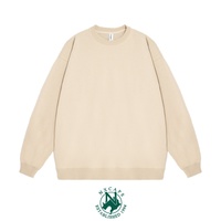 Sweat-shirt à col rond en tissu éponge 330g, couleur unie, imprimé, coupe ample, style américain, personnalisable pour hommes et femmes